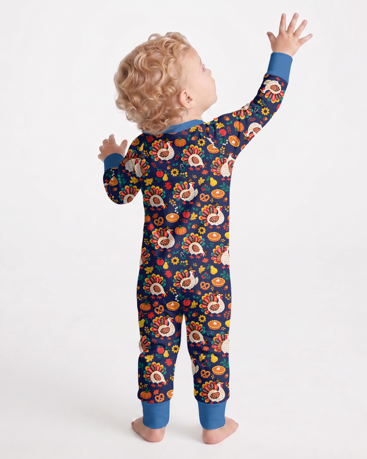 Festive Turkey Fall Harvest Bamboo Convertible Zippy