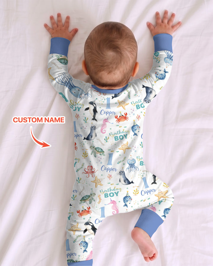 Birthday Under The Sea Custom Name & Age Bamboo Convertible Zippy
