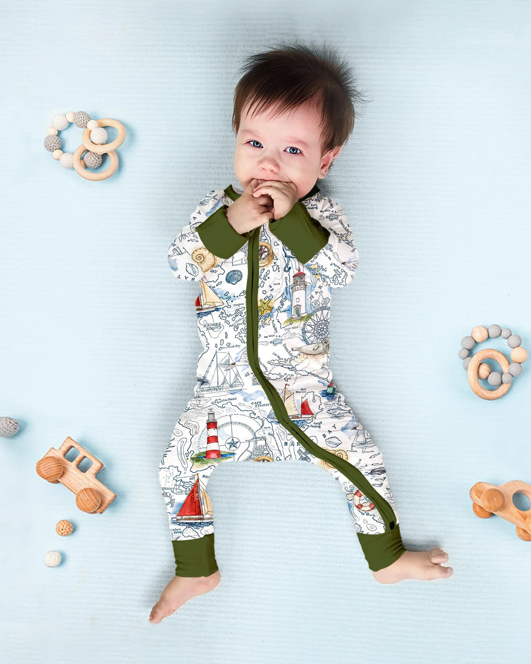 Seaside Adventure Map Bamboo Convertible Zippy