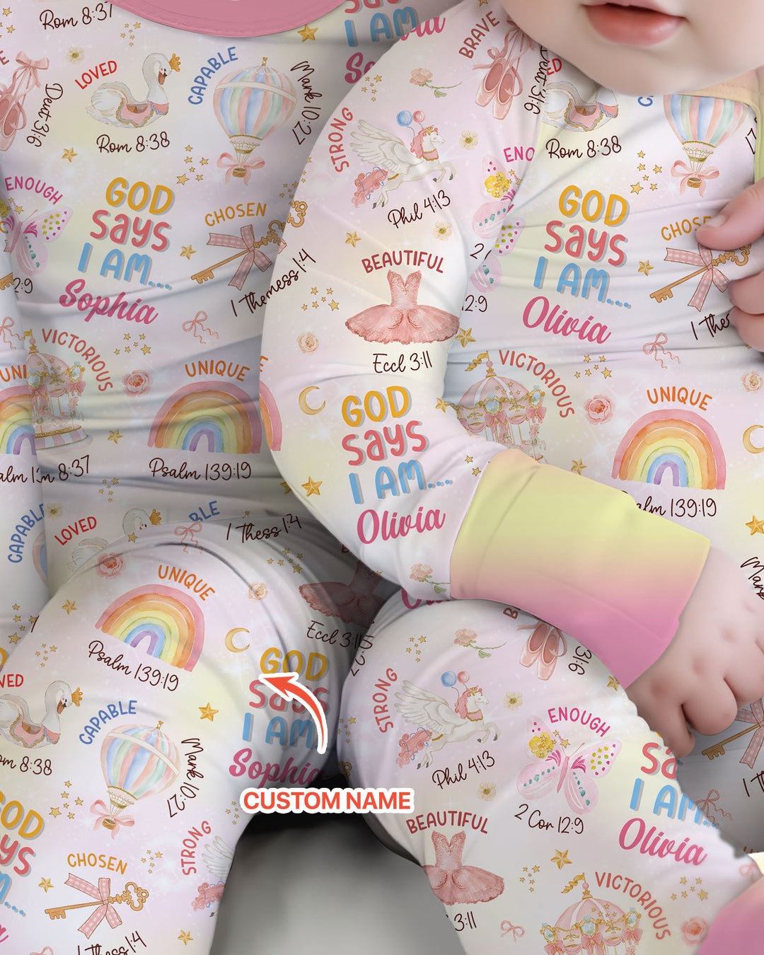 God Says I Am- Ballerina Custom Name Bamboo Convertible Zippy