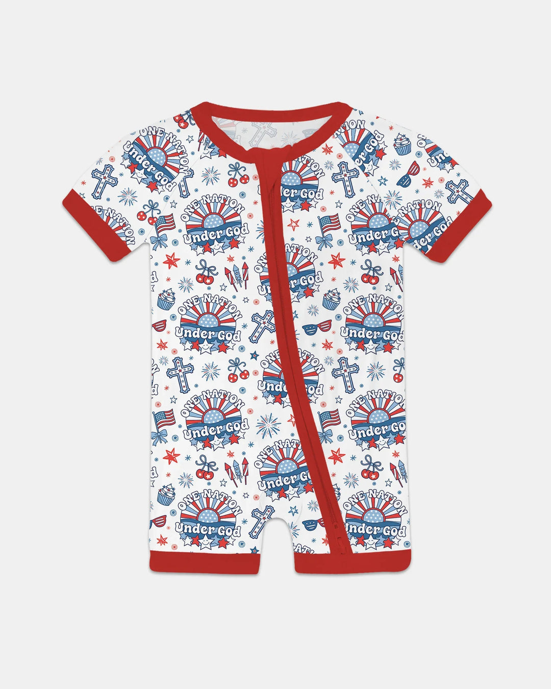 One Nation Under God Family Matching Bamboo Shorty Zippy