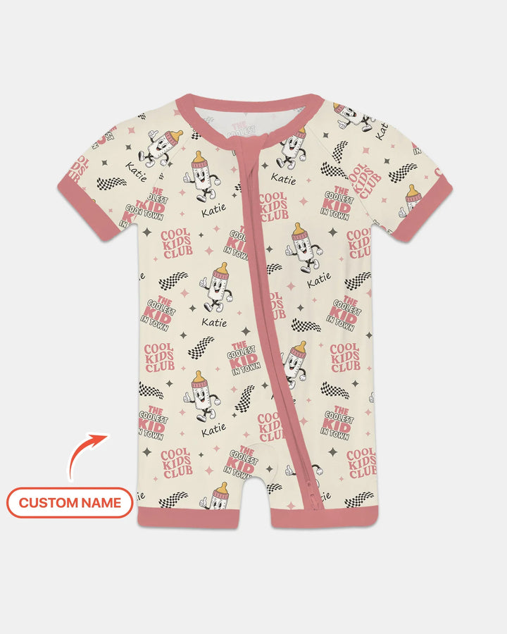 Custom Name Cool Club Daddy & Me Matching Bamboo Shorty Zippy