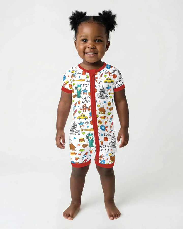 Happy 250 America 7626 Bamboo Shorty Zippy