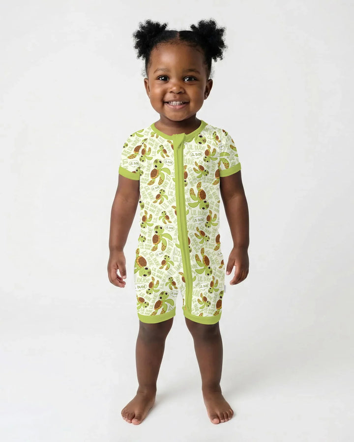 Father and Son Turtle Bamboo Shorty Zippy