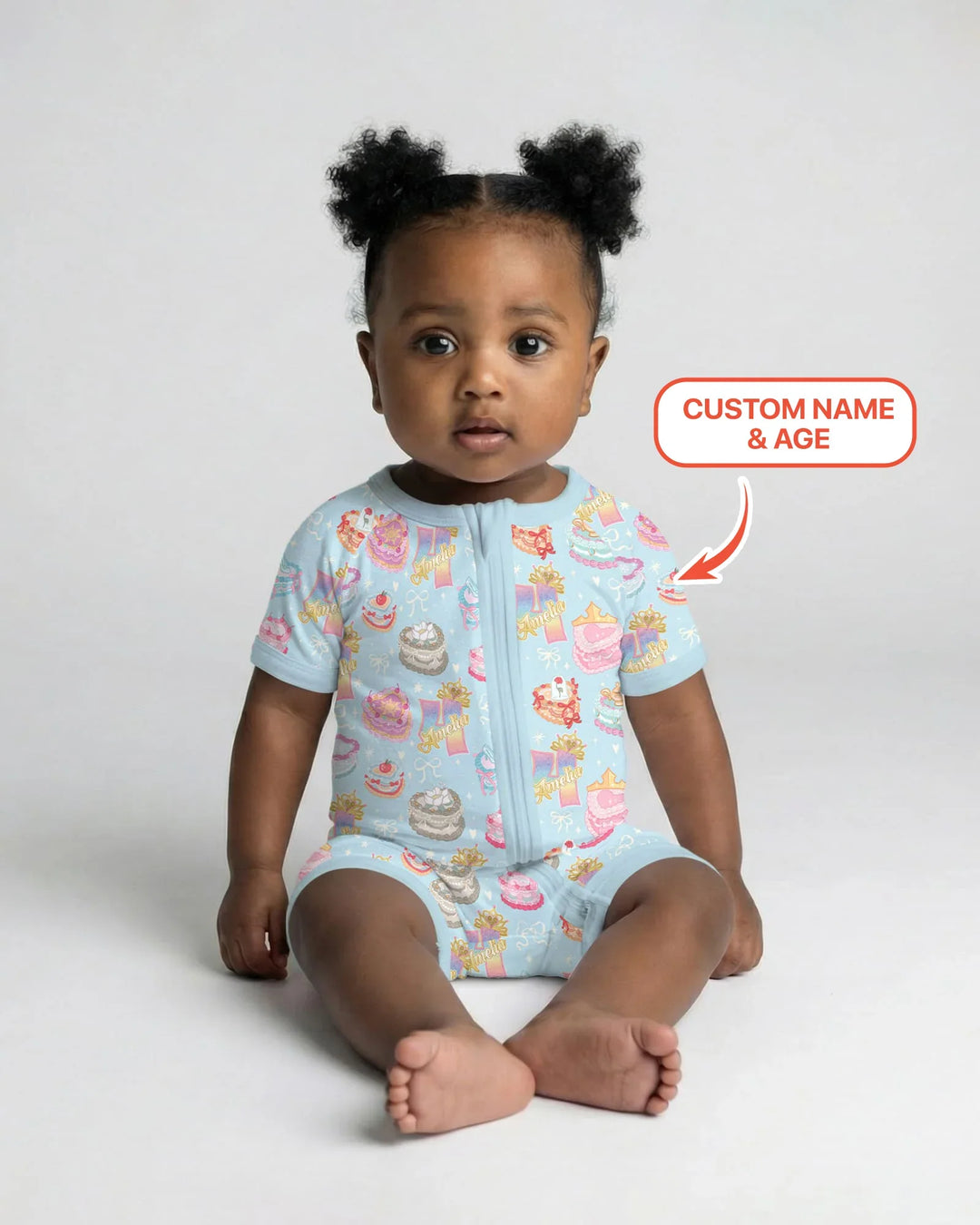 Custom Princess Baby Birthday Bamboo Shorty Zippy