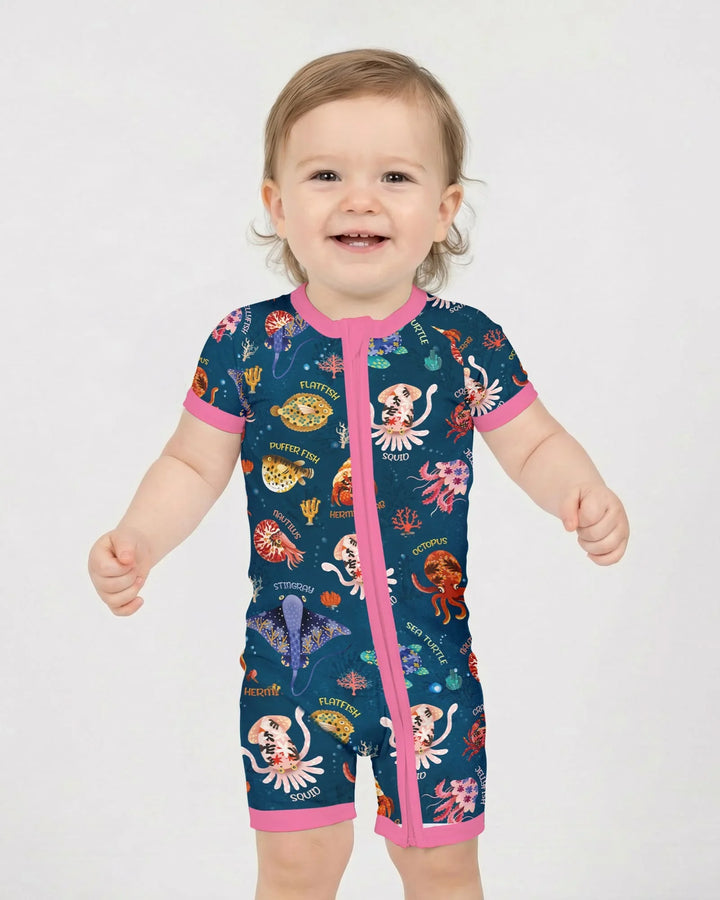Deep Blue Wonders Bamboo Shorty Zippy