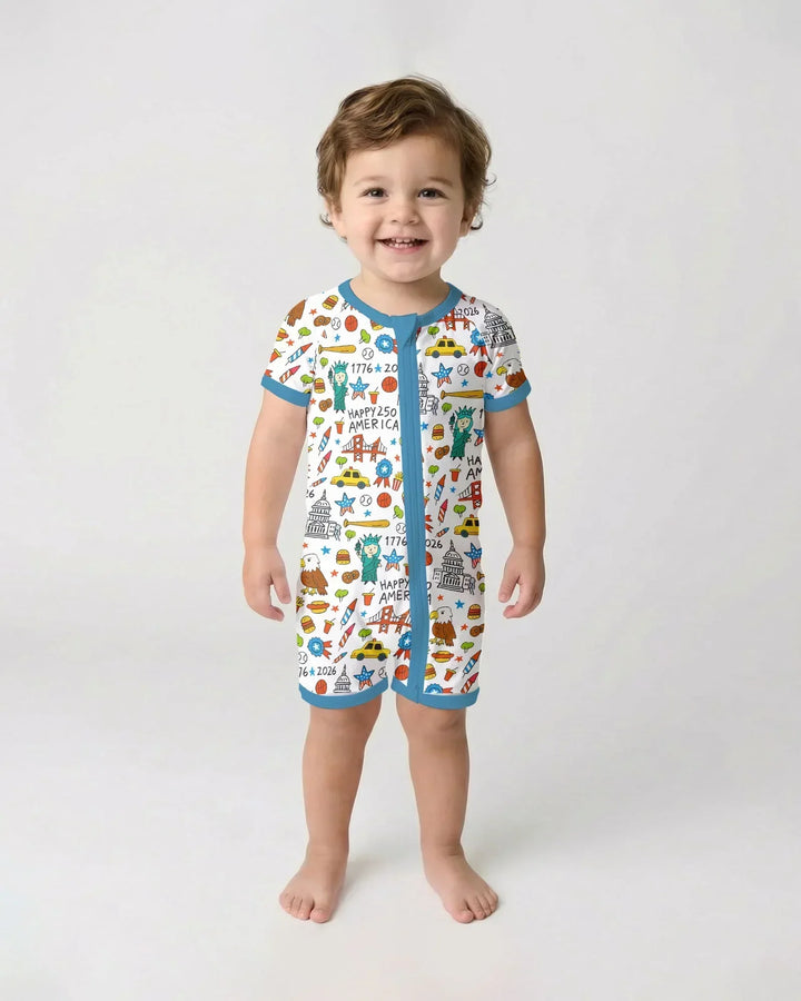 Happy 250 America 7626 Bamboo Shorty Zippy