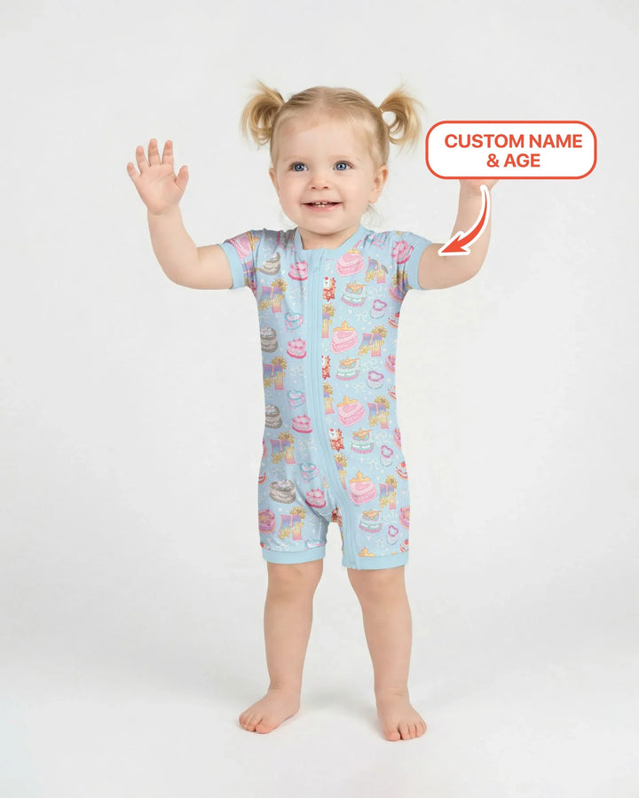 Custom Princess Baby Birthday Bamboo Shorty Zippy