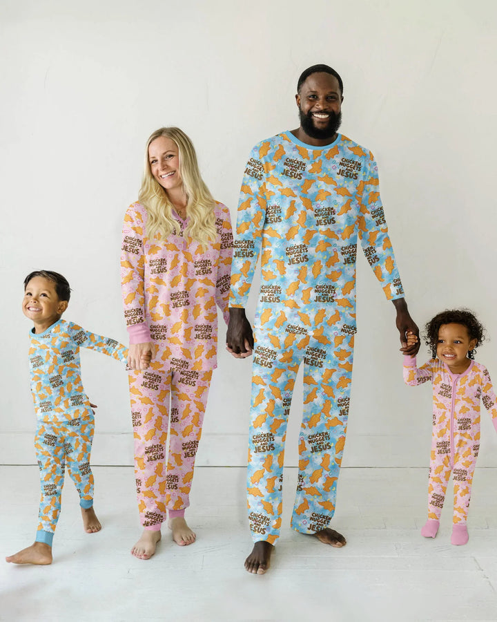 Zweiteiliges Langarm-Pyjama-Set mit Sommerfrüchten