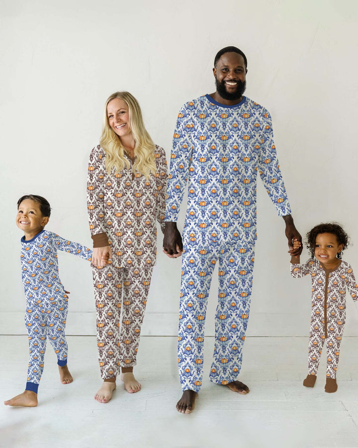 Pumpkin Toile Family Matching Bamboo Women Pajama Set
