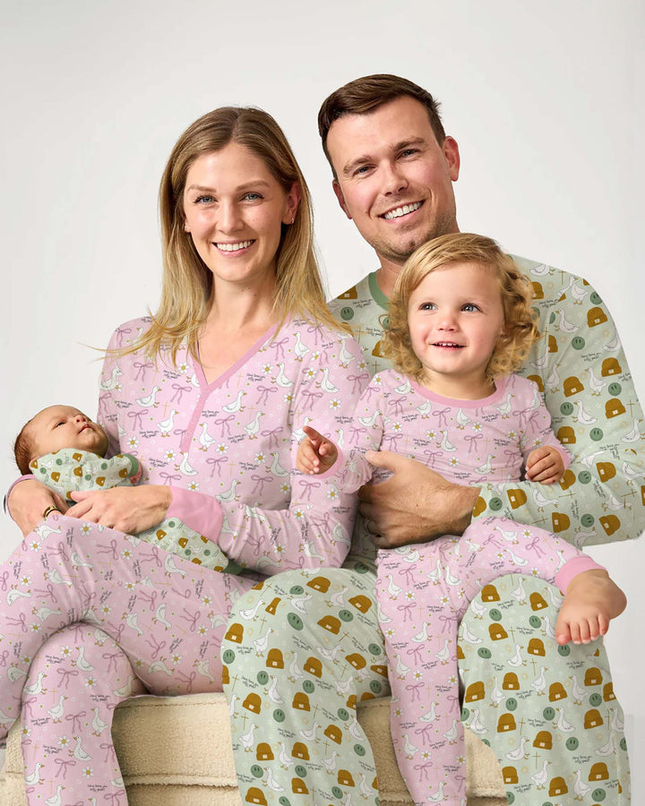 Zweiteiliges Langarm-Pyjama-Set mit Sommerfrüchten