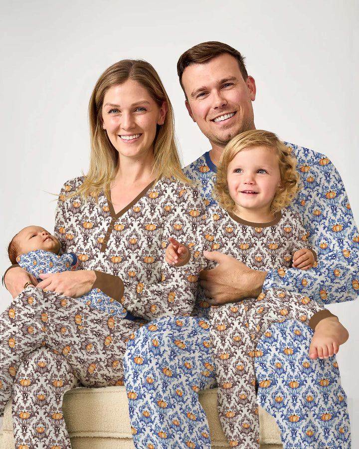 Pumpkin Toile Family Matching Bamboo Women Pajama Set