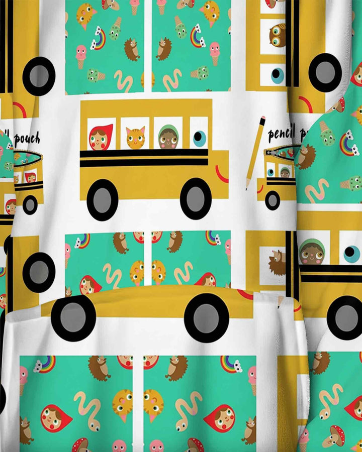 School Bus Adventures Bamboo Blanket Hoodie